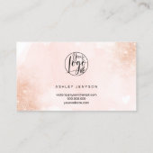 Roos Gold glitter roze hart logo bedankt Visitekaartje (Achterkant)
