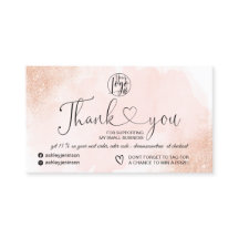 Roos Gold glitter roze hart logo bedankt