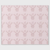 Roos Gold Glitter & Roze kerstman Patroon Cadeaupapier (Vlak)