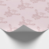 Roos Gold Glitter & Roze kerstman Patroon Cadeaupapier (Hoek)
