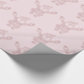 Roos Gold Glitter & Roze kerstman Patroon Cadeaupapier (Hoek)