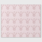 Roos Gold Glitter & Roze kerstman Patroon Cadeaupapier (Vlak)