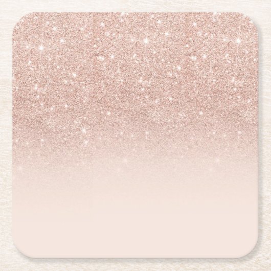 Roos Gold glitter-Rozen met getande iPhone colo Kartonnen Onderzetters (Voorkant)