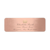 Roos Gold Glitter RSVP Crown Princess Bridal Blush Etiket (Voorkant)