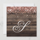 Roos Gold Glitter Rustic Wood 40e verjaardag Kaart (Achterkant)