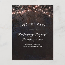 Roos Gold Glitter Rustieke Natuur Save the Date Aankondigingskaart