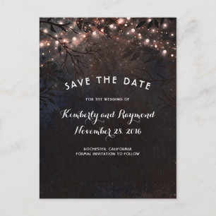 Roos Gold Glitter Rustieke Natuur Save the Date Aankondigingskaart