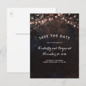 Roos Gold Glitter Rustieke Natuur Save the Date Aankondigingskaart (Voorkant / Achterkant)