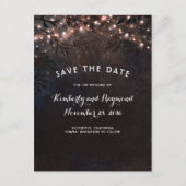 Roos Gold Glitter Rustieke Natuur Save the Date Aankondigingskaart (Voorkant)