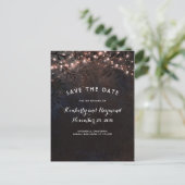 Roos Gold Glitter Rustieke Natuur Save the Date Aankondigingskaart (Staand voorkant)