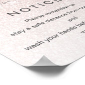 Roos Gold Glitter Salon COVID Safety Break Room Poster (Hoek)