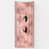 Roos Gold Glitter Salon Heropening Covid Safety Spandoek (Verticaal)