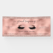 Roos Gold Glitter Salon Heropening Covid Safety Spandoek (Horizontaal)