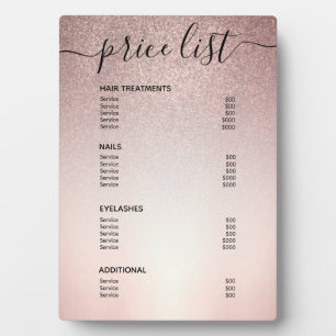 Roos Gold Glitter Salon Price List Service Menu Fotoplaat
