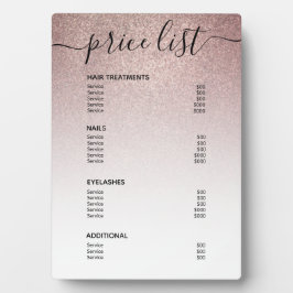 Roos Gold Glitter Salon Price List Service Menu Fotoplaat