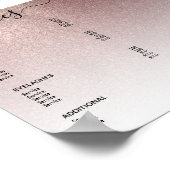 Roos Gold Glitter Salon Price List Service Menu Poster (Hoek)