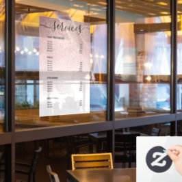 Roos Gold Glitter Salon Price List Service Menu Raamsticker