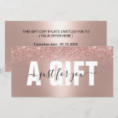 Roos Gold Glitter Salon & Spa Cadeaubonnen (Voorkant / Achterkant)