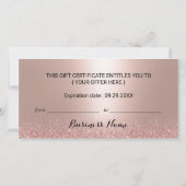 Roos Gold Glitter Salon & Spa Cadeaubonnen (Achterkant)