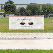 Roos Gold Glitter Salon Welkom Spandoek (Insitu)