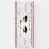 Roos Gold Glitter Salon Welkom Spandoek (Verticaal)