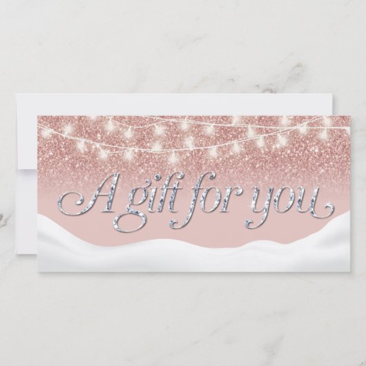 Roos Gold Glitter Salon Winter Gift Certificates (Voorkant)