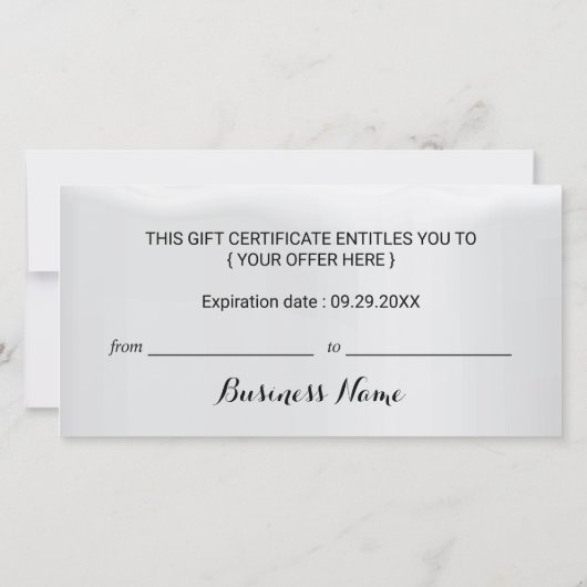 Roos Gold Glitter Salon Winter Gift Certificates (Achterkant)