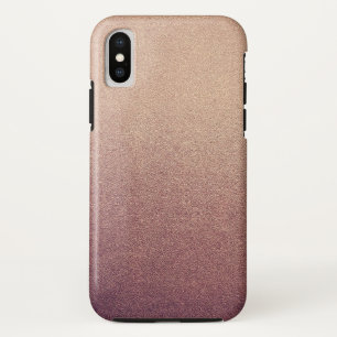 Roos Gold Glitter Sand Visual Texture Ombre Light iPhone X Hoesje
