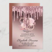 Roos Gold Glitter-schijven 40e surrogaatdag Kaart (Voorkant / Achterkant)