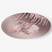 Roos Gold Glitter-schijven 50e verjaardag verrassi Papieren Bordje (Gekanteld)