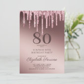 Roos Gold Glitter-schijven 70e verjaardag Enterpri Kaart (Staand voorkant)