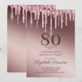 Roos Gold Glitter-schijven 70e verjaardag Enterpri Kaart (Voorkant / Achterkant)