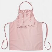 Roos Gold Glitter-schijven Aangepast salon Schort (Voorkant)