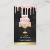 Roos Gold Glitter-schijven Dekkergebak Visitekaartje (Voorkant)