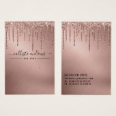 Roos Gold Glitter-schijven die Ketting weergeven Visitekaartje (Voorkant /achterkant)