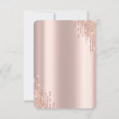 Roos Gold Glitter-schijven Dress Sweet 16 RSVP Kaart (Achterkant)