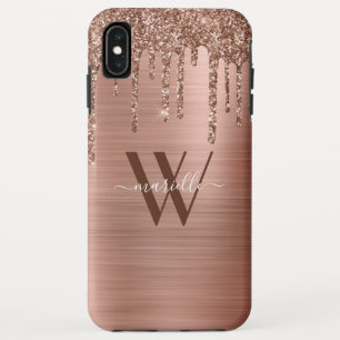 Roos Gold Glitter-schijven geborsteld metalen mono Case-Mate iPhone Case