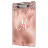 Roos Gold Glitter-schijven - Gepersonaliseerd mono Klembord (Links)