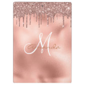 Roos Gold Glitter-schijven - Gepersonaliseerd mono Klembord (Achterkant)