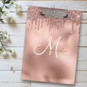 Roos Gold Glitter-schijven - Gepersonaliseerd mono Klembord