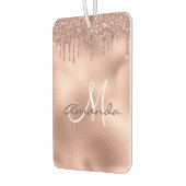 Roos Gold Glitter-schijven - Gepersonaliseerd mono Luchtverfrisser (Links)