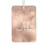 Roos Gold Glitter-schijven - Gepersonaliseerd mono Luchtverfrisser (Achterkant)