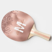 Roos Gold Glitter-schijven - Gepersonaliseerd mono Tafeltennisbatje (Zijkant)