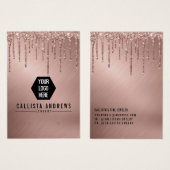 Roos Gold Glitter-schijven Logo Veroorbare Kaart (Voorkant /achterkant)