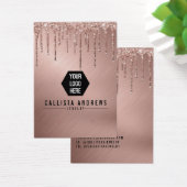 Roos Gold Glitter-schijven Logo Veroorbare Kaart (Bureau)