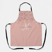 Roos Gold Glitter-schijven Metallic roze op maat g Schort (Voorkant)