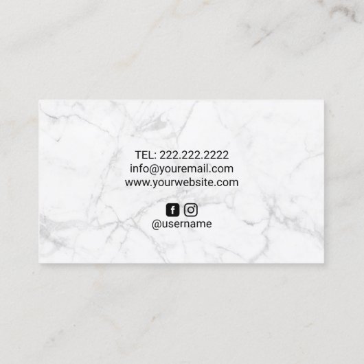 Roos Gold Glitter-schijven Moderne marmer Beauty S Visitekaartje (Achterkant)