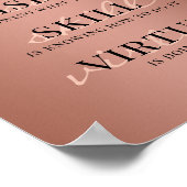 Roos Gold Glitter-schijven Motivatie Quote Poster (Hoek)