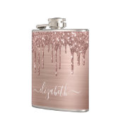 Roos Gold Glitter-schijven op maat Heupfles (Links)