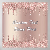 Roos Gold Glitter-schijven - Prints voor aangepast (Voorkant)